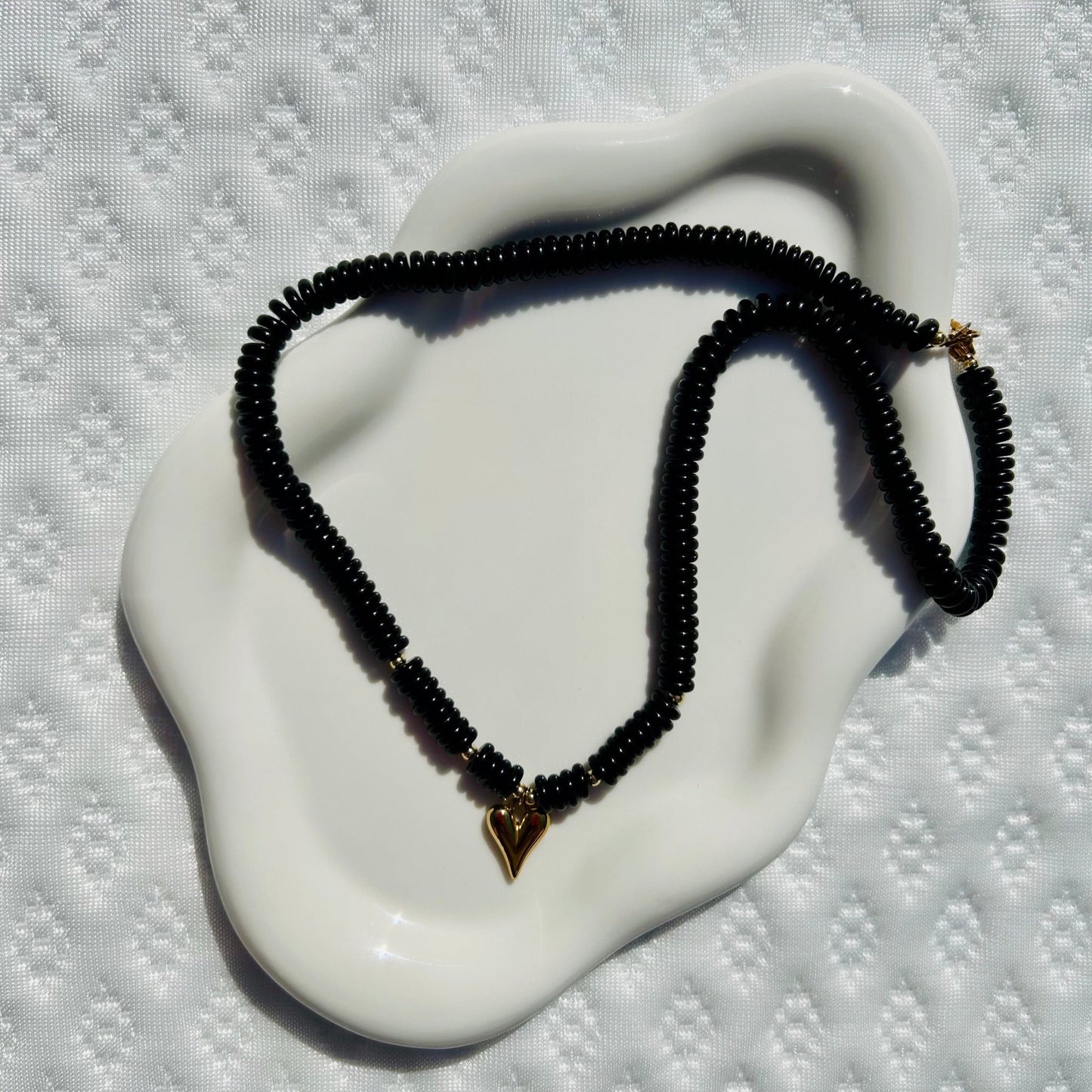 Onyx heart necklace